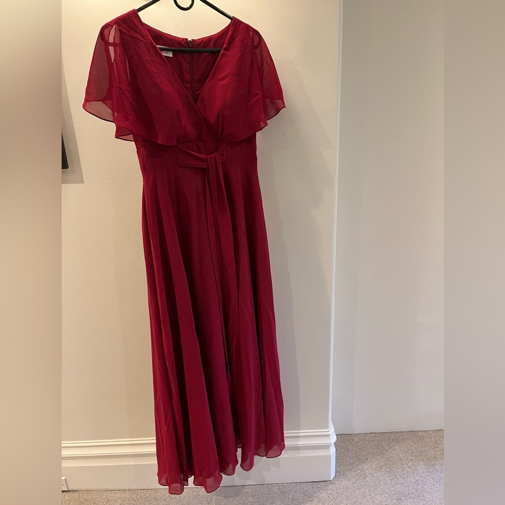 NWT Burgundy bridesmaid floor length dress